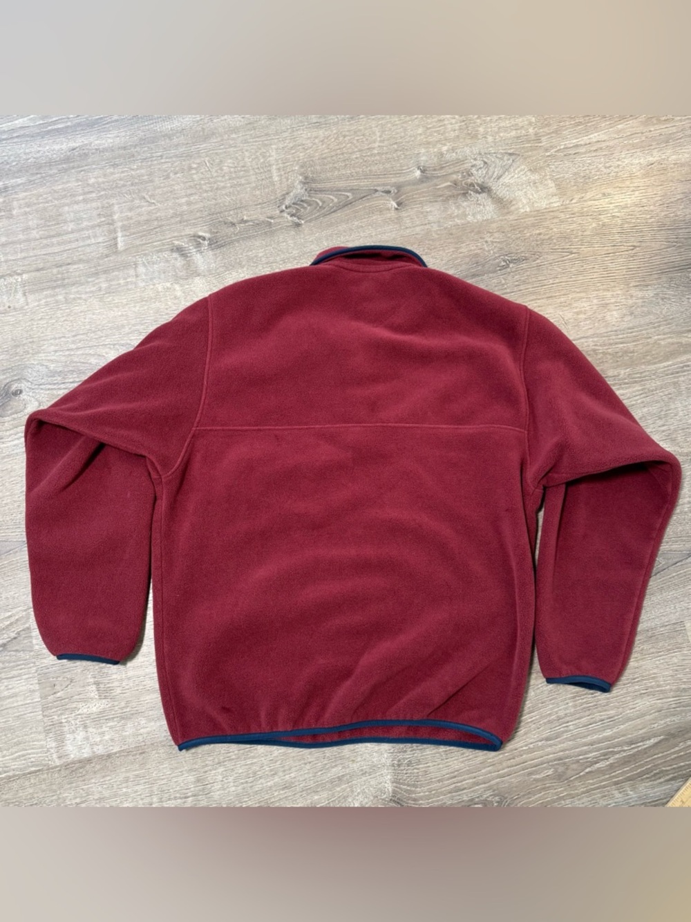 Vintage Patagonia fleece pullover red burgundy medium snap - Picture 3 of 7